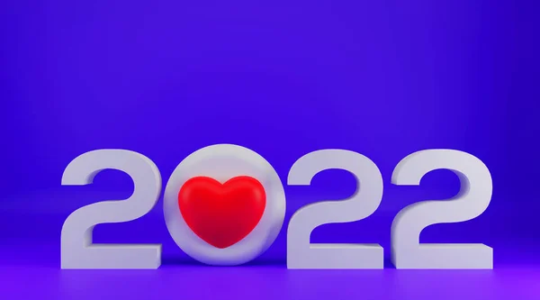 Feliz Dia Dos Namorados Fundo 2022 Coração Com 2022 Fundo — Fotografia de Stock