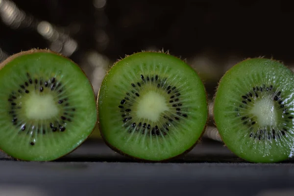 Kiwi Fruit Wooden Background Copy Space — Stock Photo, Image