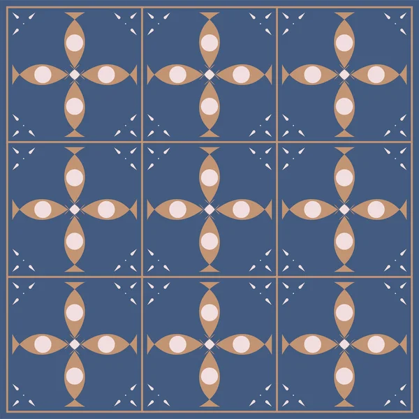 Pola Kutu Azulejo Geometrik Lisabon - Stok Vektor