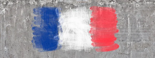 France Flag Concrete Wall — Stock Photo, Image