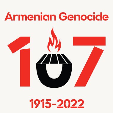 Ermeni Soykırımı 107 1915 - 2022 Anma, vektör illüstrasyonu