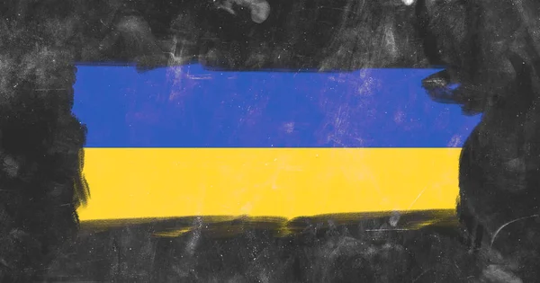 Ukrayna Bayrağı Duvarda — Stok fotoğraf