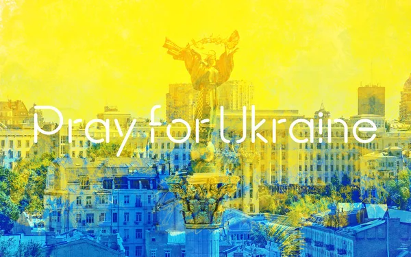 Imádkozz Ukrajnáért Zászlózd Ukrajnát Oroszország Ukrajna Megállítani Háborút Oroszország Ukrajna — Stock Fotó