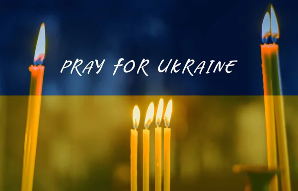 Imádkozz Ukrajnáért Lobogtasd Ukrajnát Oroszország Kontra Ukrajna Megállítja Háborút Imádkozz — Stock Fotó