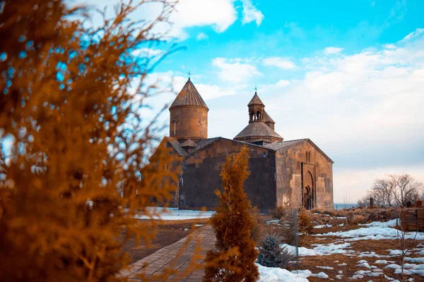 Saghmosavank Monastero Armeno Nella Provincia Aragatsotn Chiesa Apostolica Armena — Foto Stock