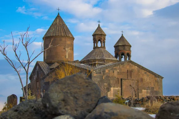 Saghmosavank Monastero Armeno Nella Provincia Aragatsotn Chiesa Apostolica Armena — Foto Stock