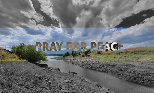 Barış Için Dua Rusya Ukrayna Karşı Rusya Ile Ukrayna Arasındaki — Stok fotoğraf