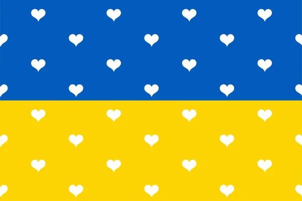 Люблю Україну Прапор Серцем — стоковий вектор