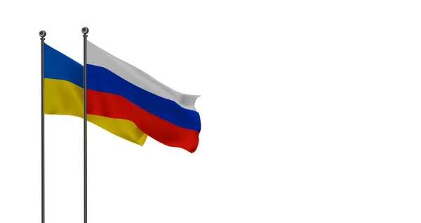 Bandiere Ucraina Russia Russia Contro Ucraina Fermare Guerra Russia Ucraina — Foto Stock