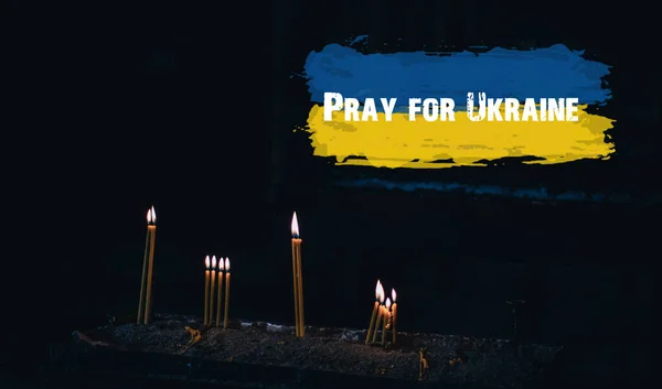 Imádkozz Ukrajnáért Oroszország Ukrajna Megállítani Háborút Oroszország Ukrajna Harcol — Stock Fotó