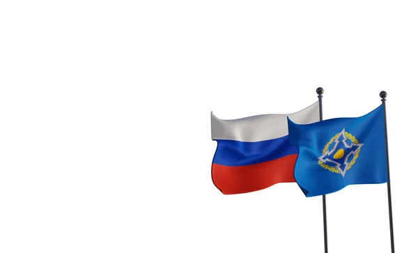 Banderas Rusia Csto Aisladas Sobre Fondo Blanco Trabajo Ilustración —  Fotos de Stock
