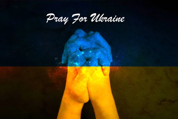 Imádkozz Ukrajnáért Lobogtasd Ukrajnát Oroszország Ukrajna Megállítani Háborút Oroszország Ukrajna — Stock Fotó