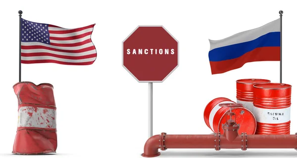 Брак Нафти Сша Російський Резерв Нафти Дефіцит Нафти Америці Санкцій — стокове фото