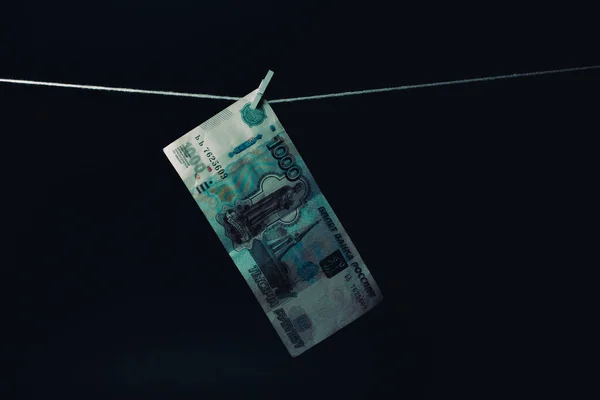 俄国货币 俄国卢布 卢布钞票 壁纸业务和金融 — 图库照片