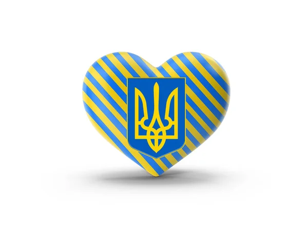 Ukrayna Bayrağı Renginde Sembollü Kalp — Stok fotoğraf