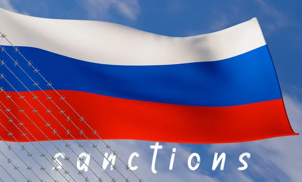 Sanctions Russia War Russia Ukraine Flag Russia — Stock Photo, Image