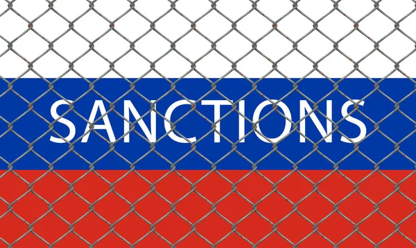 Sanctions Russia War Russia Ukraine Flag Russia — Stock Photo, Image