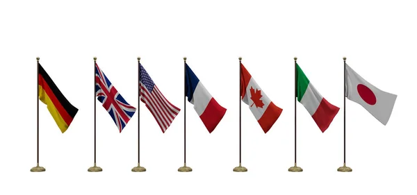 국가의 국기이다 캐나다 프랑스 이탈리아 미국의 — 스톡 사진