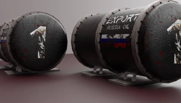 러시아 러시아 국기를 탱크에 러시아 석유에 — 스톡 사진