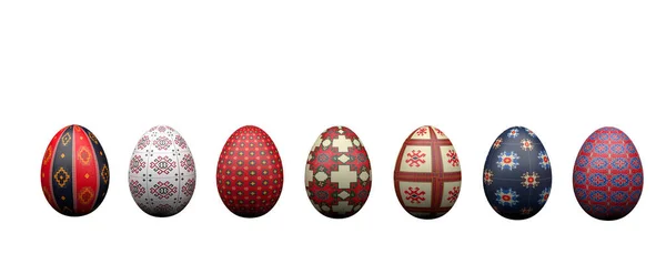 Eieren Met Armeense Nationalistische Symbolen Witte Achtergrond Vrolijk Pasen Werk — Stockfoto