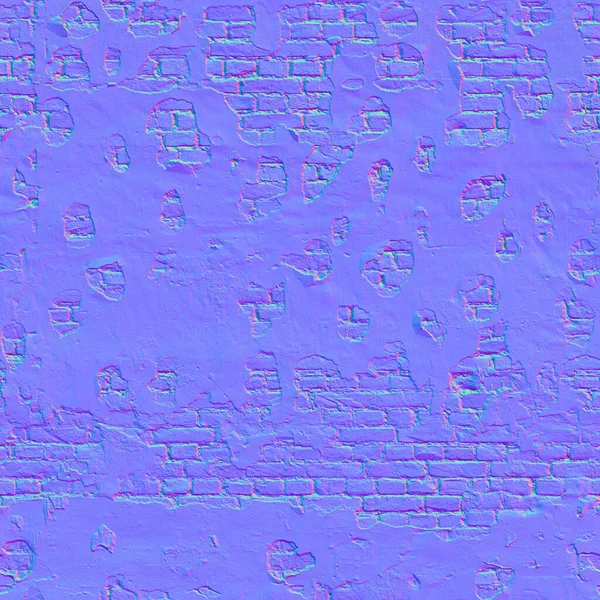 Normal Map Texture Brick Wall Destruct Normal Mapping — Stock Photo, Image