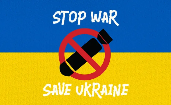 Detener Guerra Ucrania Banderas Ucrania — Foto de Stock