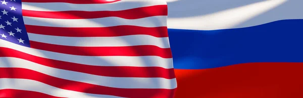 Flagi Usa Rosji Flaga Usa Flaga Rosji Praca Obraz — Zdjęcie stockowe