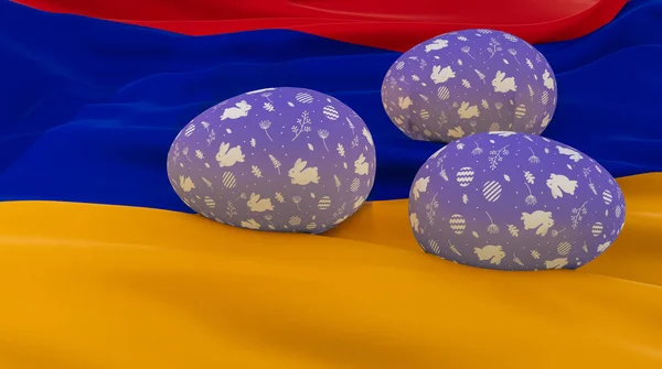 Paskalya Afişi Afişi Mutlu Paskalya Ermenileri Ermenistan Arkaplanındaki Yumurtalar — Stok fotoğraf