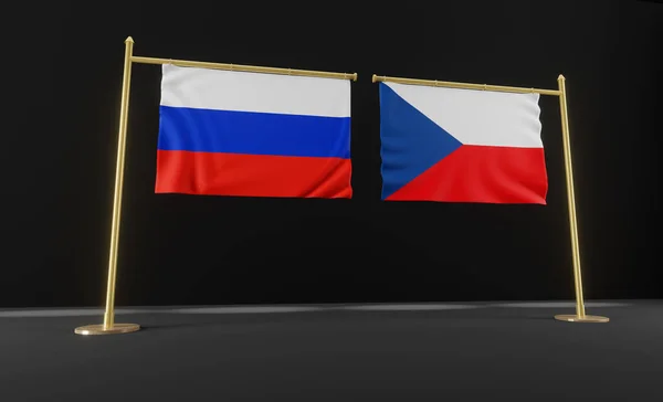 Rusland Tsjechische Vlaggen Rusland Tsjechische Vlag Rusland Tsjechische Onderhandelingen Werk — Stockfoto