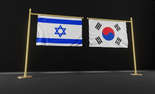 Banderas Israel Corea Del Sur Bandera Israel Corea Del Sur —  Fotos de Stock