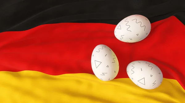 Osterplakat Und Banner Frohe Ostern Deutschland Auf Der Fahne Deutschland — Stockfoto