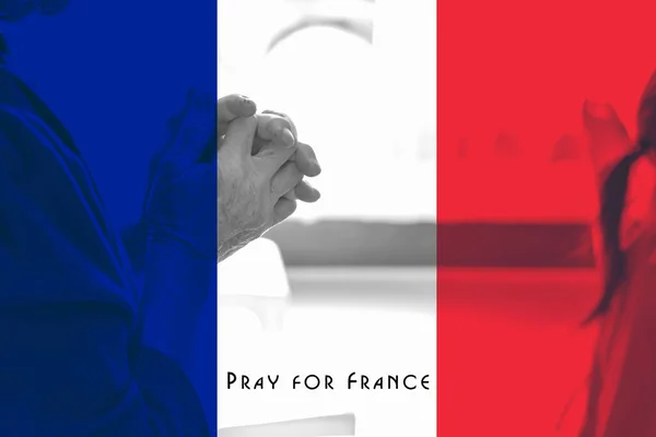 Молитесь Францию Фон Флага Франции — стоковое фото