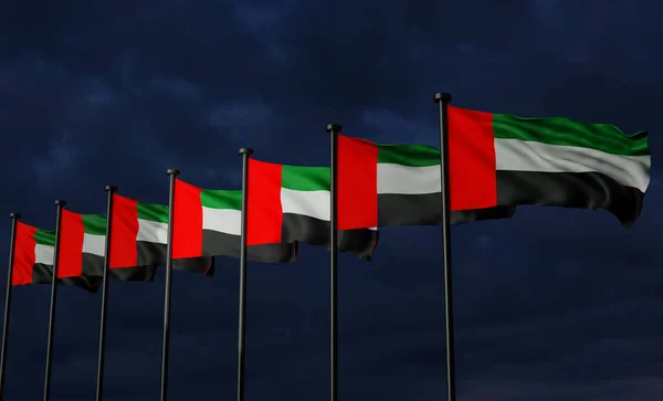 Flaggen Der Vereinigten Arabischen Emirate Flagge Der Vereinigten Arabischen Emirate — Stockfoto