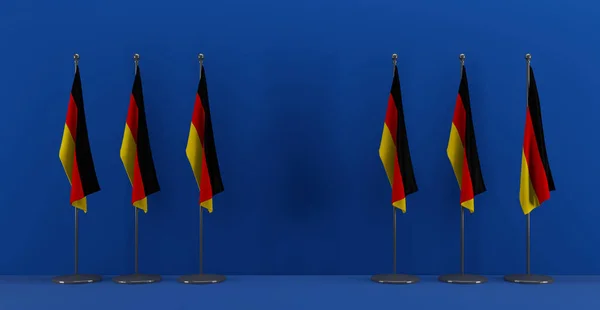 Germany Summit Meeting Concept Germany Flags Blue Background Illustration Work — Photo