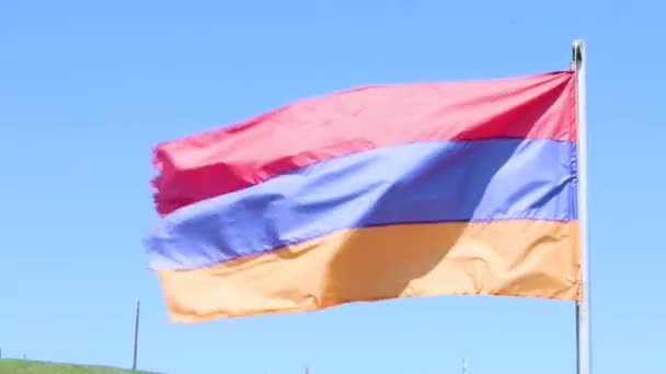 Armenian Flag Sky Background Armenia Flag — Video