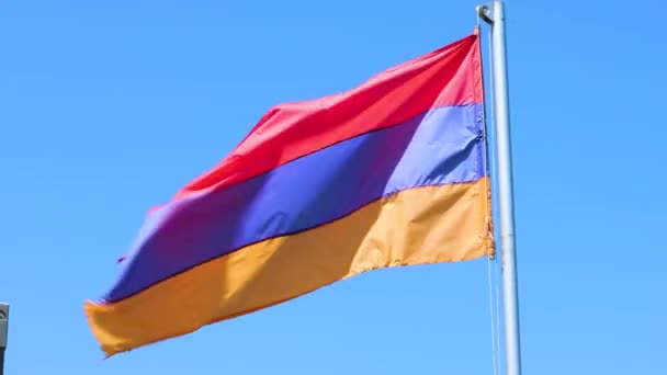 Armenian Flag Sky Background Armenia Flag — Vídeos de Stock