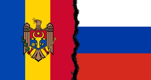 Flags Moldova Russia Moldova Russia World War Crisis Concept — 스톡 사진