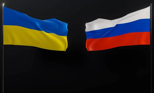 Ukraine Russia Flag Ukraine Flag Russia Crisis Concept Work Image — Photo