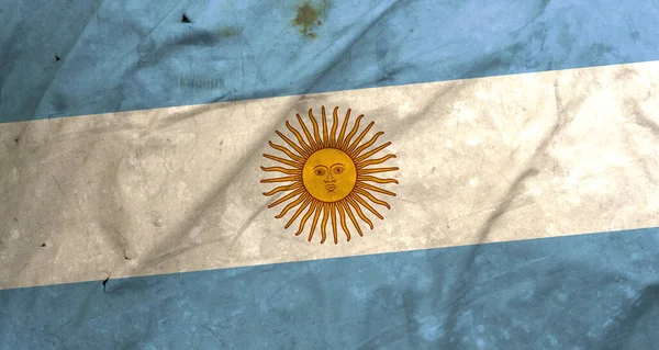 Flag Argentina Old Fabric Old Flag Dirt Dust — стоковое фото