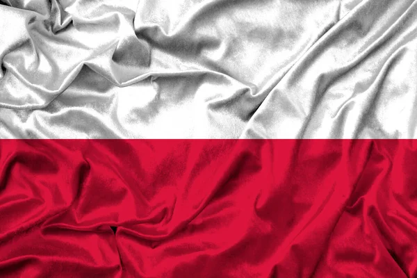 Poland Flag Fabric Texture Work Image — Foto Stock