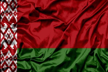 Beyaz bayrak kumaş dokusunda. 3D çalışma ve 3B resim