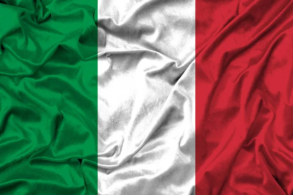 Italy Flag Fabric Texture Work Image — стокове фото