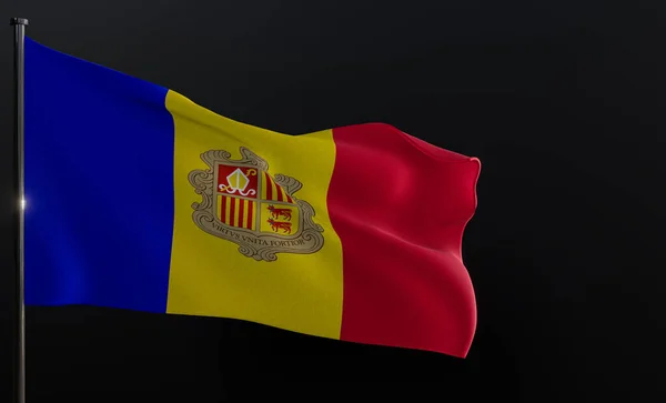 Flag Andorra Fabric Flag Andorra — Fotografia de Stock