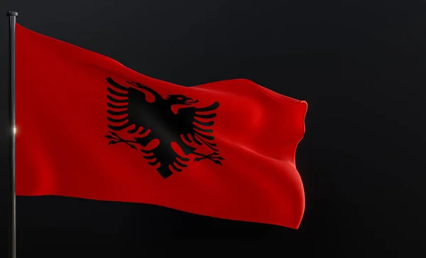 Flag Albania Fabric Flag Albania — стокове фото