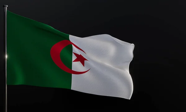 阿尔及利亚国旗阿尔及利亚织物旗 — 图库照片