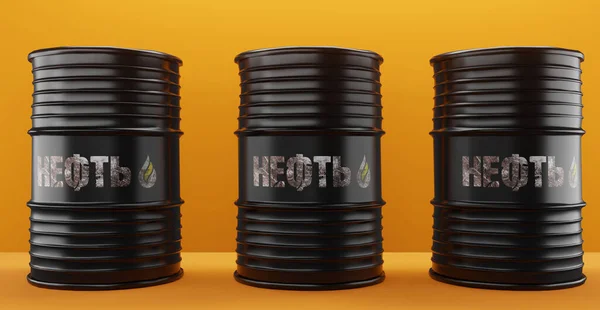 Russian Oil Oil Barrel Background Sanctions Russian Oil Barrel Russian — стокове фото