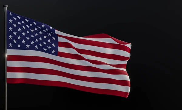 Flag Usa Fabric Flag Usa Black Background Copy Space Work — 스톡 사진