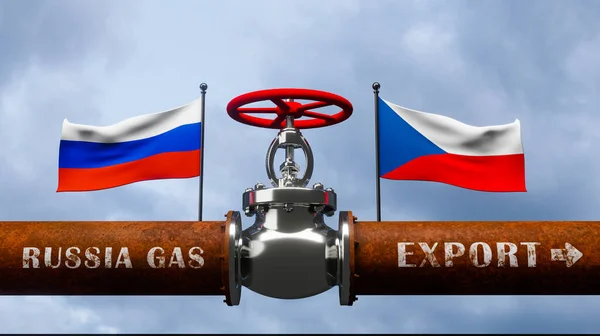 Pipe Gas Russia Czechia Valve Main Gas Pipeline Russia Sanctions — стокове фото