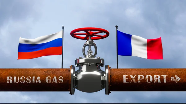 Pipe Gas Russia France Valve Main Gas Pipeline Russia Sanctions — 스톡 사진