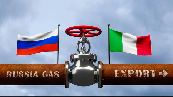 Pipe Gas Russia Italy Valve Main Gas Pipeline Russia Sanctions — стокове фото